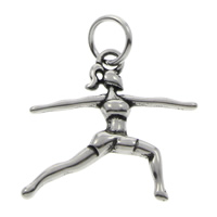 Stainless Steel Pendants, 316L Stainless Steel, Girl, blacken Approx 5mm 