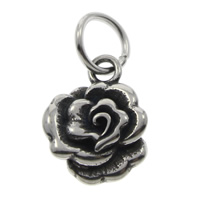 Stainless Steel Flower Pendant, 316L Stainless Steel, blacken Approx 5mm 