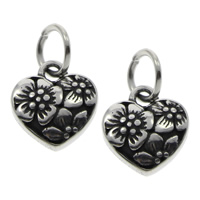 Stainless Steel Heart Pendants, 316L Stainless Steel, blacken Approx 5mm 