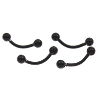 Acero inoxidable curvado Barbell, iónico negro, desmontable, 3x14mm, 12bolsaspantalón/Grupo, 4PCs/Bolsa, Vendido por Grupo