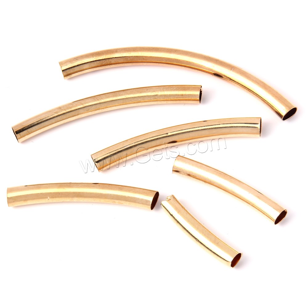 Brass Curved Tube Beads, gold color plated, different size for choice, lead & cadmium free, Hole:Approx 3mm, 1000PCs/Bag, Sold By Bag