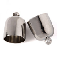 Brass End Cap, platinum color plated lead & cadmium free 