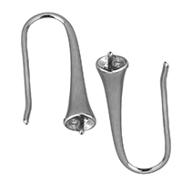 Brass Hook Earwire, platinum color plated 1mm 