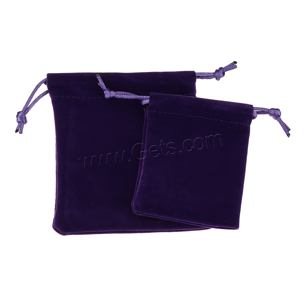 velours de coton sac de cordon, avec corde en nylon, rectangle, normes différentes pour le choix, violet, Vendu par PC