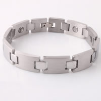 Acier inoxydable santé Bracelets, avec hématite magnétique, pour homme, couleur originale, 12mm Environ 7.8 pouce, Vendu par brin