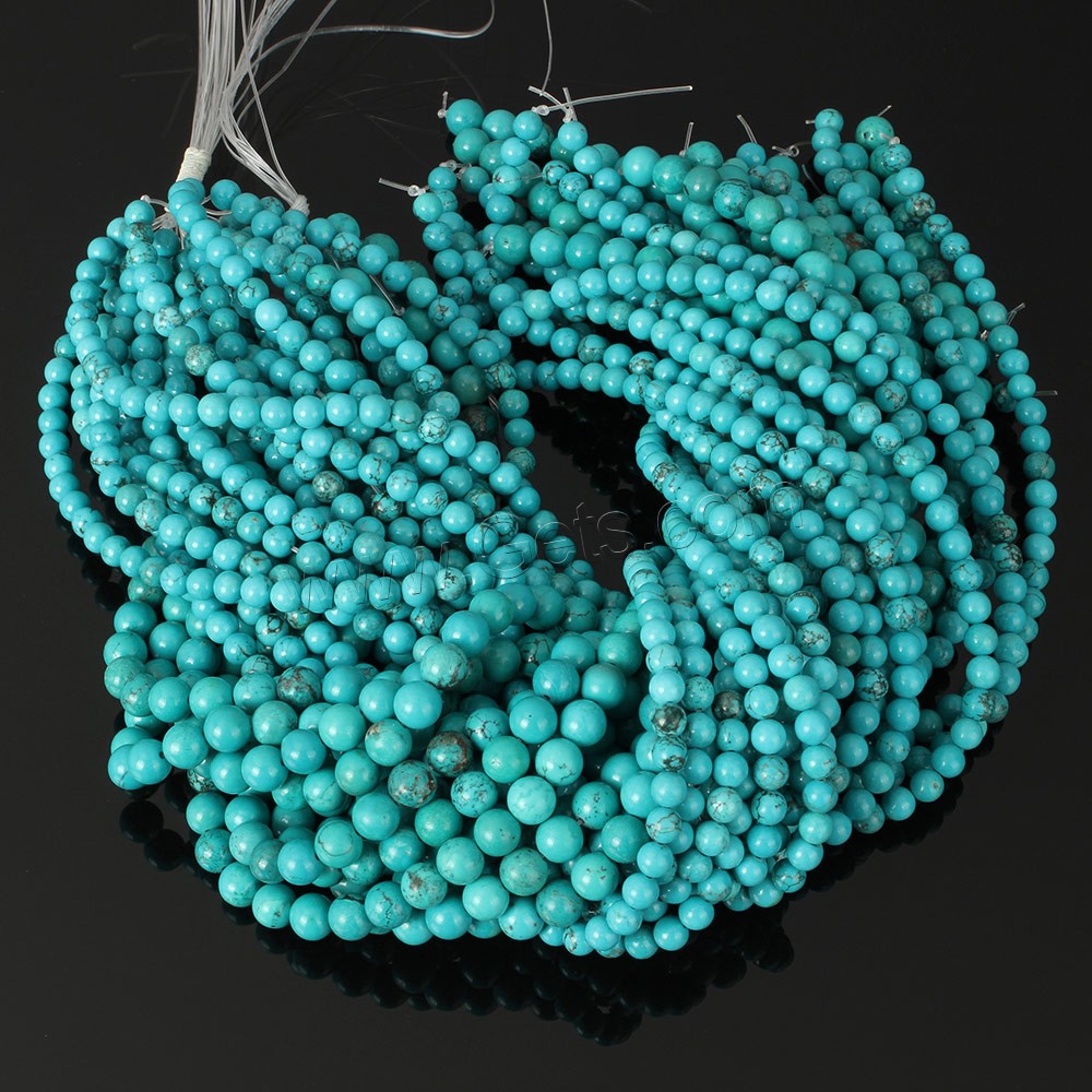 Dyed Natural Turquoise Beads, Dyed Turquoise, Round, more sizes for choice, blue, Hole:Approx 1mm, Length:Approx 16 Inch, Sold By Strand