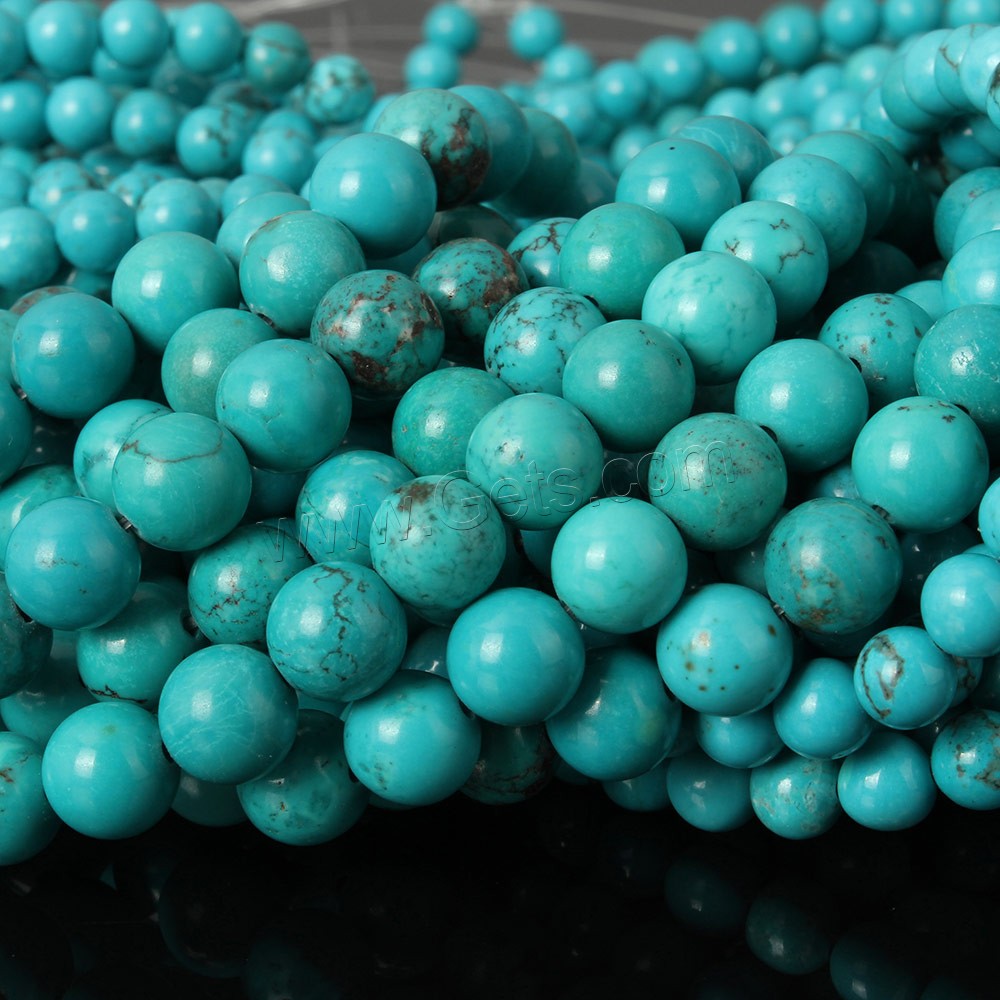 Dyed Natural Turquoise Beads, Dyed Turquoise, Round, more sizes for choice, blue, Hole:Approx 1mm, Length:Approx 16 Inch, Sold By Strand