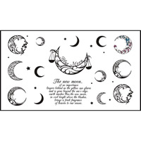 Tattoo-Aufkleber, Papier, Mond und Sterne, mit Brief Muster & wasserdicht, 105x60mm, verkauft von PC