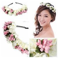 Diadema de Novia, Seda hilada, con espuma de PVC, Flor, para novia, 130mm, Vendido por UD