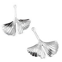 Pendentif Feuille en acier inoxydable, Ginkgo Feuille, couleur originale Environ 1mm, Vendu par PC