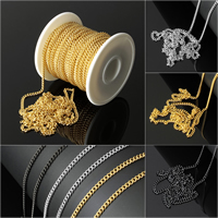 Stainless Steel Oval Chain, with plastic spool, plated, twist oval chain 