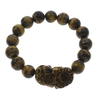 Tiger Eye Stone Bracelets, Mythical Wild Animal, 12mm Approx 7 Inch 