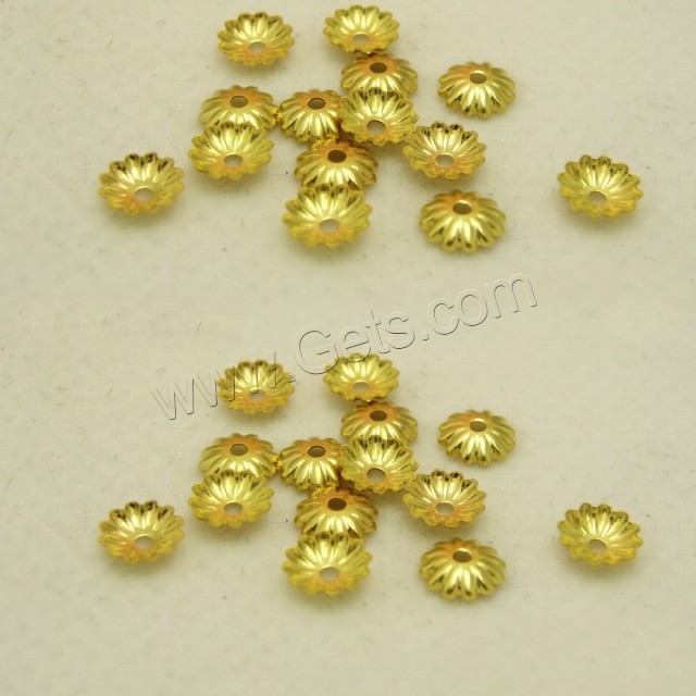 Brass Bead Cap, gold color plated, different size for choice, Sold By PC