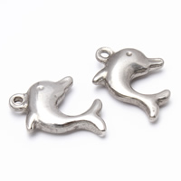 Stainless Steel Animal Pendants, Dolphin, original color Approx 1mm 