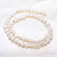 Baroque Cultured Freshwater Pearl Beads, natural, white, 6-7mm Approx 0.8mm Approx 14.5 Inch 