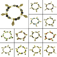 Дурной глаз ювелирные изделия браслет, цинковый сплав, с Кристаллы & Стеклянный, Дурной глаз Хамса, плакированный цветом под старое золото, браслет-оберег & разные стили для выбора & граненый, не содержит свинец и кадмий, 10mm, длина:Приблизительно 6.5 дюймовый, продается Strand