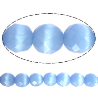 Katzenauge Perlen, rund, facettierte, keine, 12mm, Bohrung:ca. 1-2mm, Länge:ca. 15.5 ZollInch, ca. 32PCs/Strang, verkauft von Strang