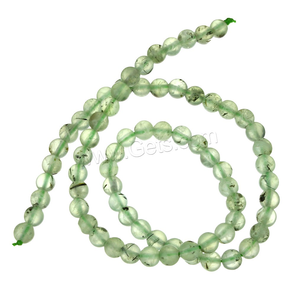 Pierre raisin naturelle, Prehnite nature, Rond, normes différentes pour le choix, Trou:Environ 1-2mm, Longueur:Environ 15 pouce, Vendu par brin