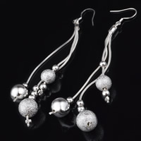 Brass Drop Earring, real silver plated, lead & cadmium free 