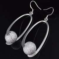 Brass Drop Earring, real silver plated, lead & cadmium free 