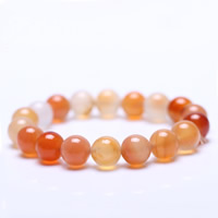 Pulseras de ágata de encaje, Ágata de encaje, Esférico, natural, diverso tamaño para la opción, naranja rojizo, longitud:aproximado 6.5 Inch, Vendido por Sarta