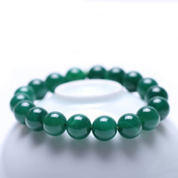 Pulseras de ágata verde, Ágata verde, Esférico, natural, diverso tamaño para la opción, longitud:aproximado 7 Inch, Vendido por Sarta