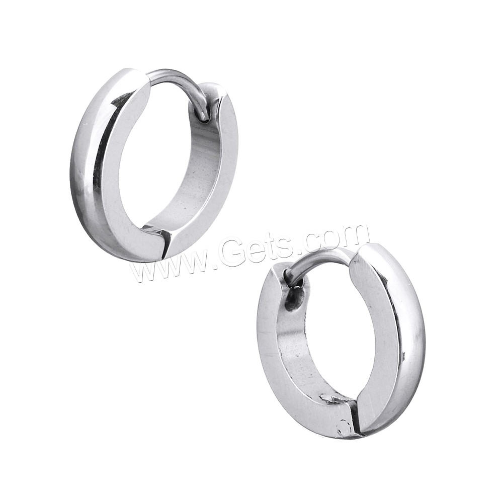 Stainless Steel Huggie Hoop Earring, plated, different size for choice, more colors for choice, 12Pairs/Lot, Sold By Lot