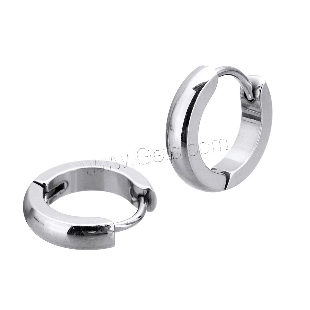 Stainless Steel Huggie Hoop Earring, plated, different size for choice, more colors for choice, 12Pairs/Lot, Sold By Lot