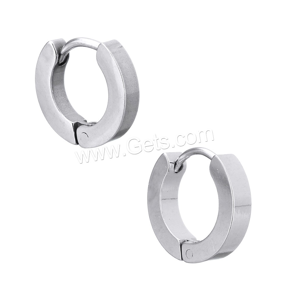 Stainless Steel Huggie Hoop Earring, plated, different size for choice, more colors for choice, 12Pairs/Lot, Sold By Lot