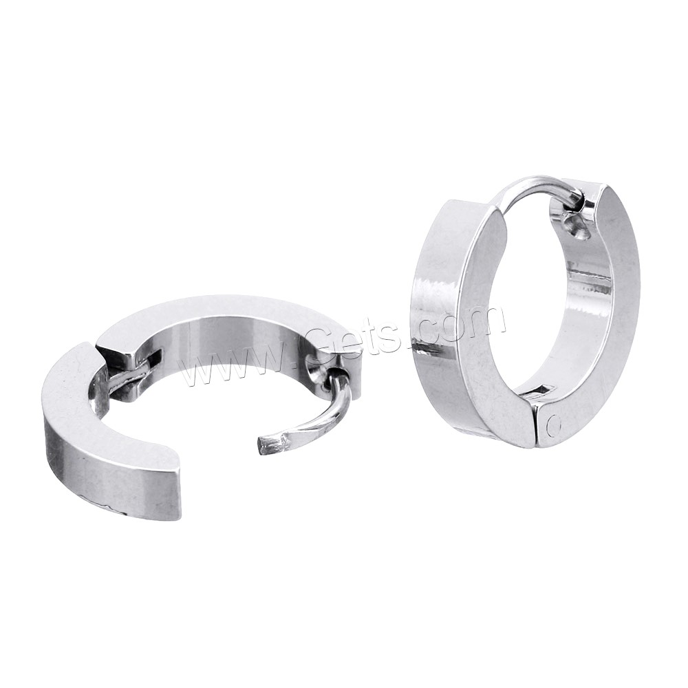 Stainless Steel Huggie Hoop Earring, plated, different size for choice, more colors for choice, 12Pairs/Lot, Sold By Lot