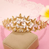 Tiaras nupciales, aleación de zinc, con Cristal, Corona, chapado en color dorado, para novia & facetas & con diamantes de imitación, libre de plomo & cadmio, 160x60mm, Vendido por UD