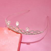 Braut Diademe, Zinklegierung, mit Kristall, Krone, silberfarben plattiert, für Braut & facettierte & mit Strass, frei von Blei & Kadmium, 160x36mm, verkauft von PC