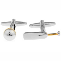 Brass Asymmetric Cufflinks, plated, two tone, nickel, lead & cadmium free, 10-20mm 