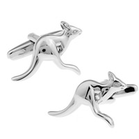 Brass Cufflinks, Kangaroo, platinum color plated, nickel, lead & cadmium free, 10-20mm 