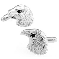 Brass Cufflinks, Eagle, platinum color plated, enamel, nickel, lead & cadmium free, 10-20mm 