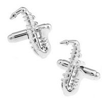 Brass Cufflinks, Trumpet, platinum color plated, nickel, lead & cadmium free, 10-20mm 