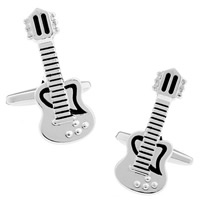 Brass Cufflinks, Guitar, platinum color plated, enamel, nickel, lead & cadmium free, 10-20mm 