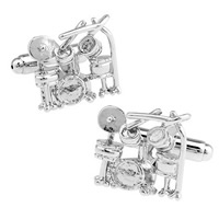 Brass Cufflinks, Musical Instrument, platinum color plated, nickel, lead & cadmium free, 10-20mm 