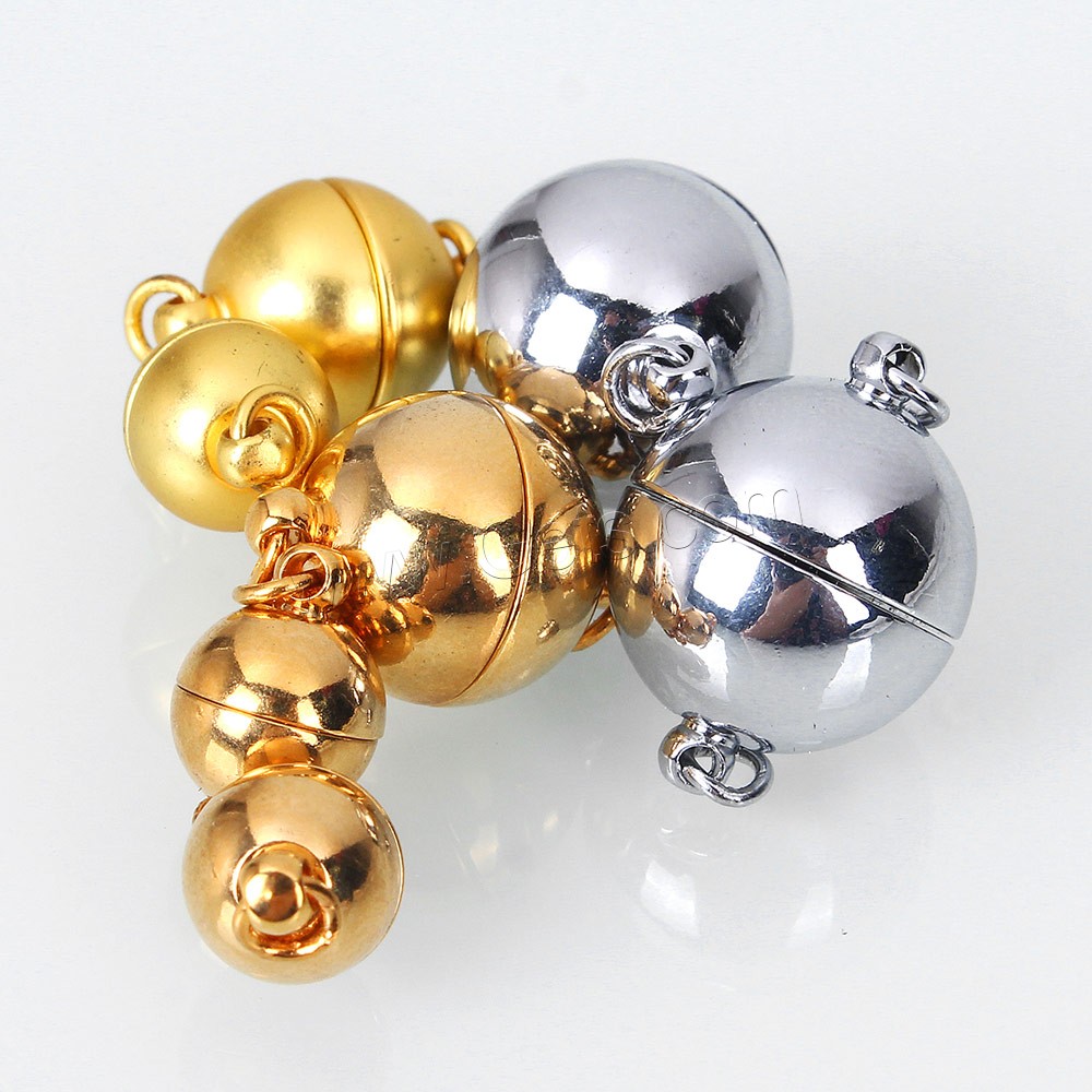 Brass Magnetic Clasp, Round, plated, different size for choice & single-strand, more colors for choice, Hole:Approx 2.2mm, Sold By PC