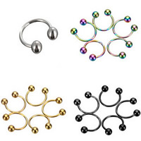 Bijoux de Piercing nez en acier inoxydable, Placage, couleurs mélangées, 3mm, Vendu par PC