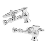 Brass Cufflinks, hammer, platinum color plated, nickel, lead & cadmium free, 10-20mm 