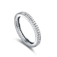 Newegg® Finger-Ring, Messing, platiniert, unisex & mit kubischem Zirkonia, 3mm, Größe:7, verkauft von PC