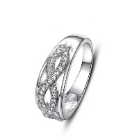 Newegg® Bague, laiton, Plaqué de platine, normes différentes pour le choix & pour femme & avec strass, 7mm, Vendu par PC