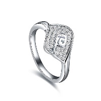 Newegg® Bague, laiton, oeil de cheval, Plaqué de platine, normes différentes pour le choix & pour femme & avec zircone cubique Vendu par PC