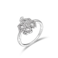 Newegg® Bague, laiton, Trèfle à quatre feuilles, Plaqué de platine, normes différentes pour le choix & pour femme & avec strass Vendu par PC