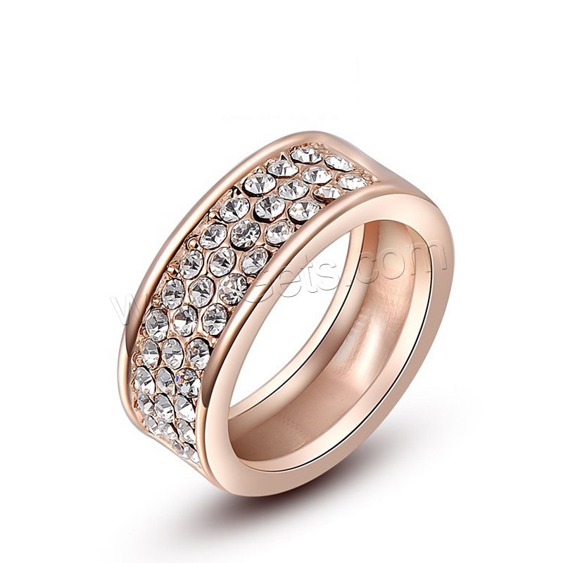 Newegg® Bague, alliage de zinc, Plaqué d'or rose, normes différentes pour le choix & pour femme & avec strass, 8x22mm, Vendu par PC