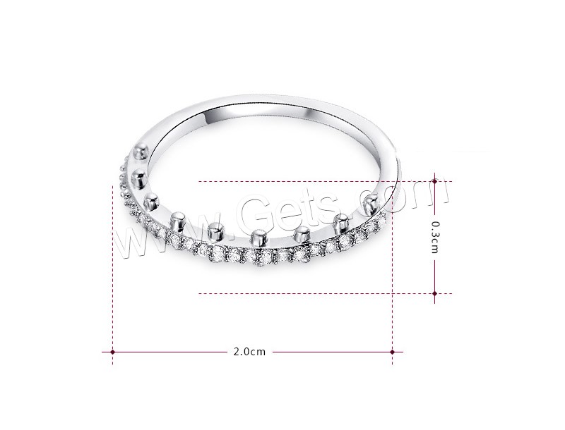 Newegg® Bague, laiton, Plaqué de platine, normes différentes pour le choix & pour femme & avec zircone cubique, 20x3mm, Vendu par PC