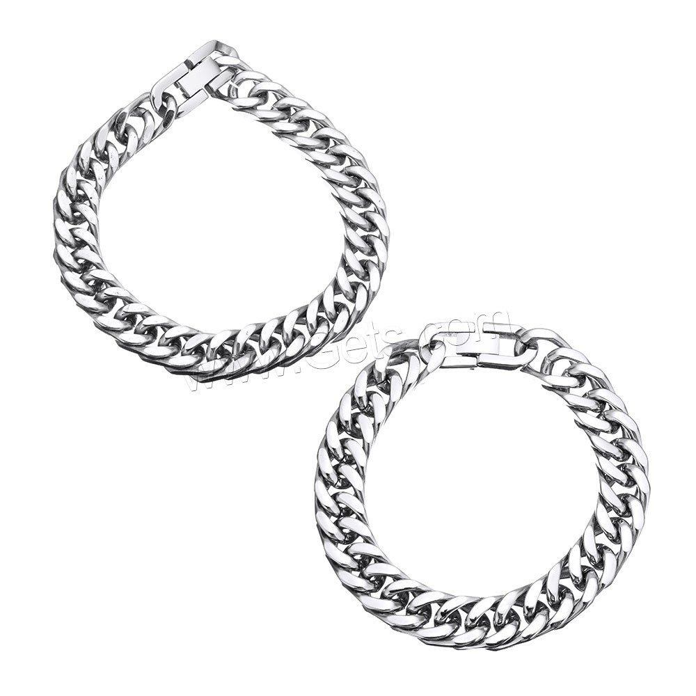 Bracelet homme, acier inoxydable, normes différentes pour le choix & chaîne de gourmette & pour homme, couleur originale, Longueur:Environ 8.5 pouce, Vendu par brin