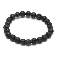 Lava Bead Bracelet, natural, Unisex 8mm Approx 7.5 Inch 