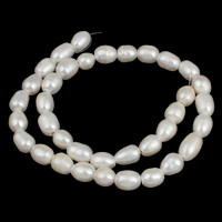 Rice Cultured Freshwater Pearl Beads, natural, white, 9-10mm Approx 2mm Approx 15 Inch 